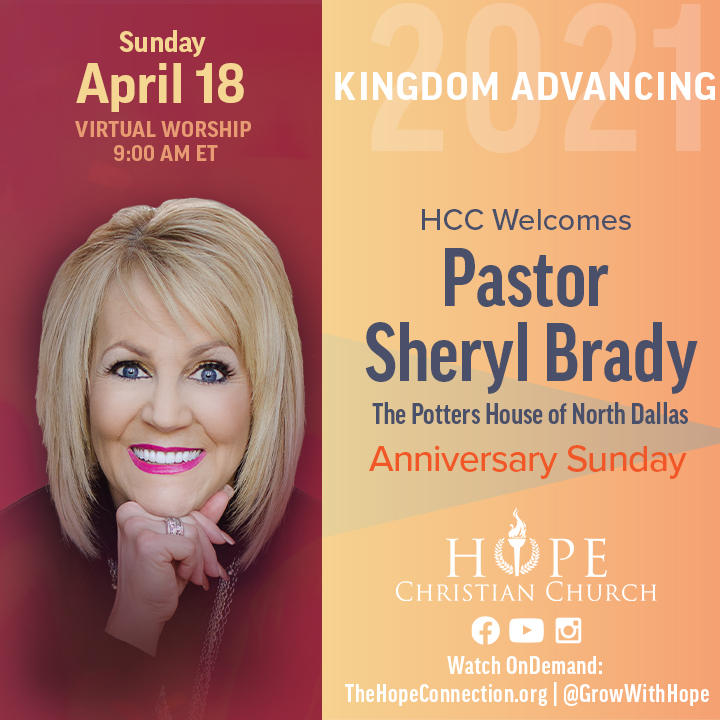 HCC Welcomes

Pastor Sheryl Brady
