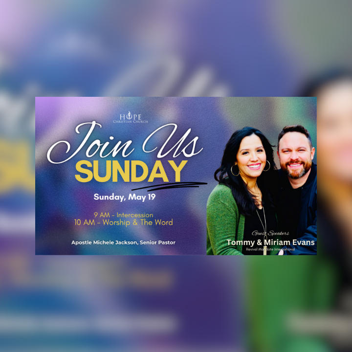 Tommy and Miriam Evans | Sunday Worship Experience

May 19 | 10am
