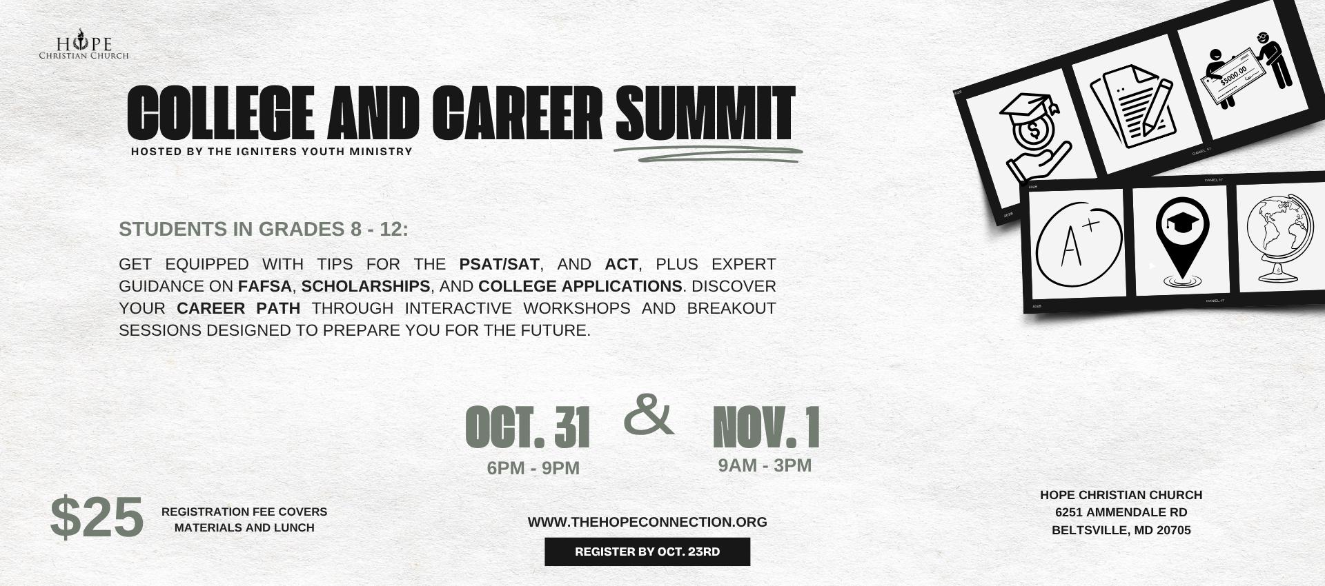 <p><strong>College & Career Summit</strong></p>
<h3> </h3>
<h2> </h2>
<p> </p>