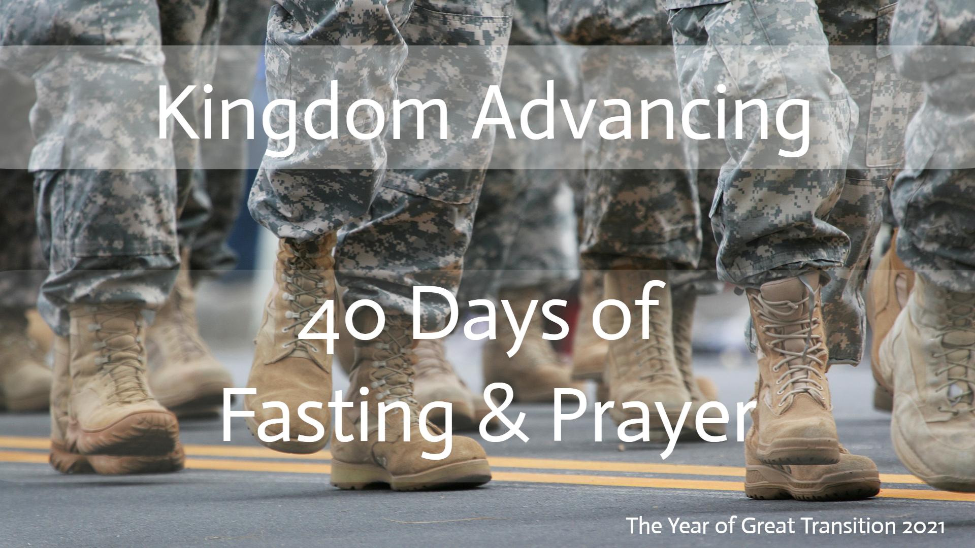 <p>Kingdom Advancing - 40 Days of Fasting & Prayer</p>
