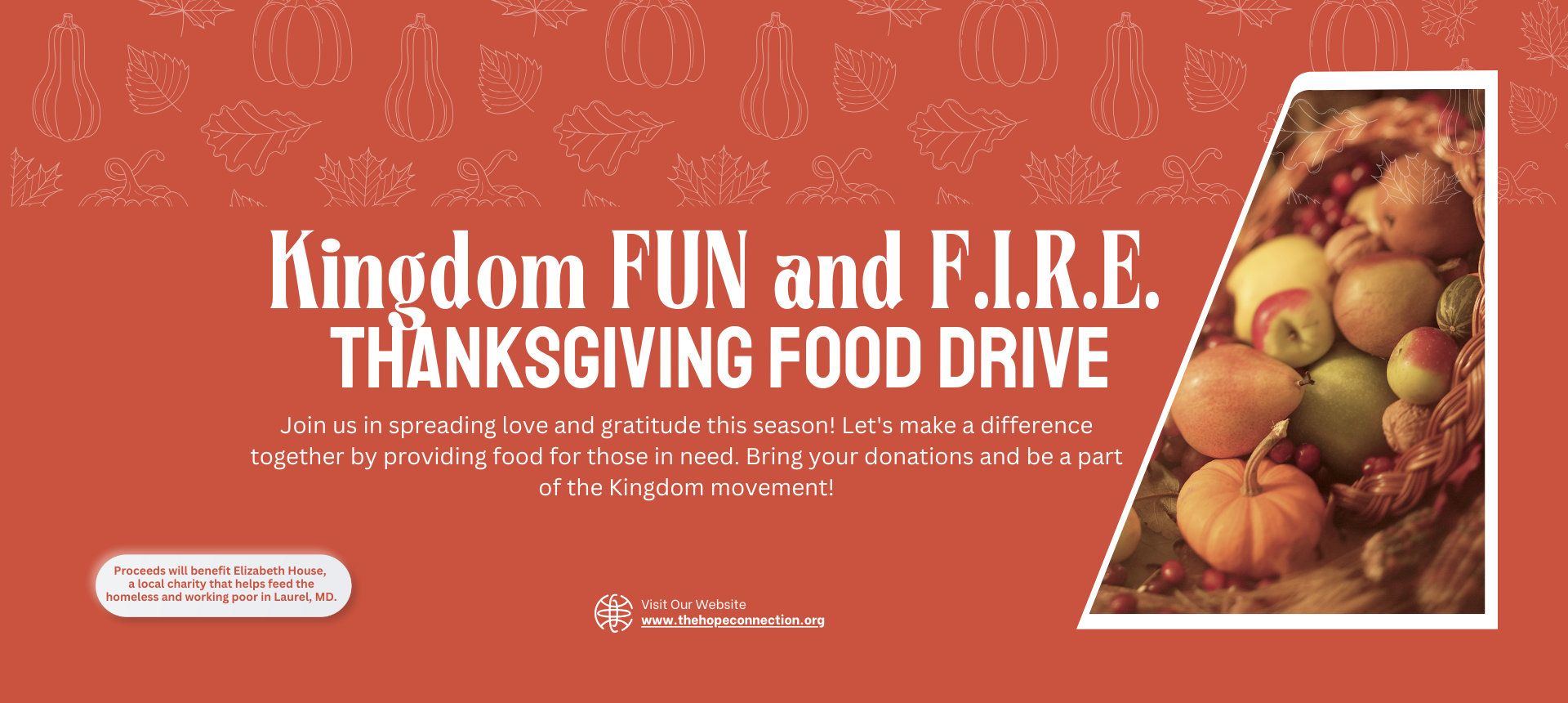 <p><strong>Thanksgiving Food Drive</strong><br />
November 3rd - December 15th</p>

