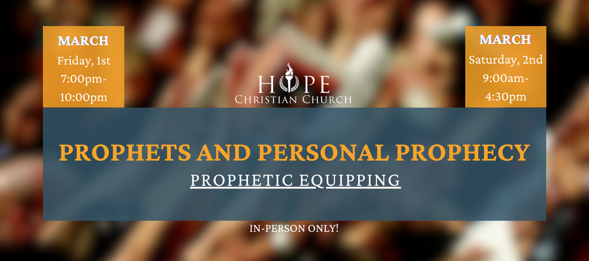 <p><strong>Prophetic Equipping - Prophets and Personal Prophecy</strong></p>
<p><strong>March 1 - 2, 2024</strong></p>