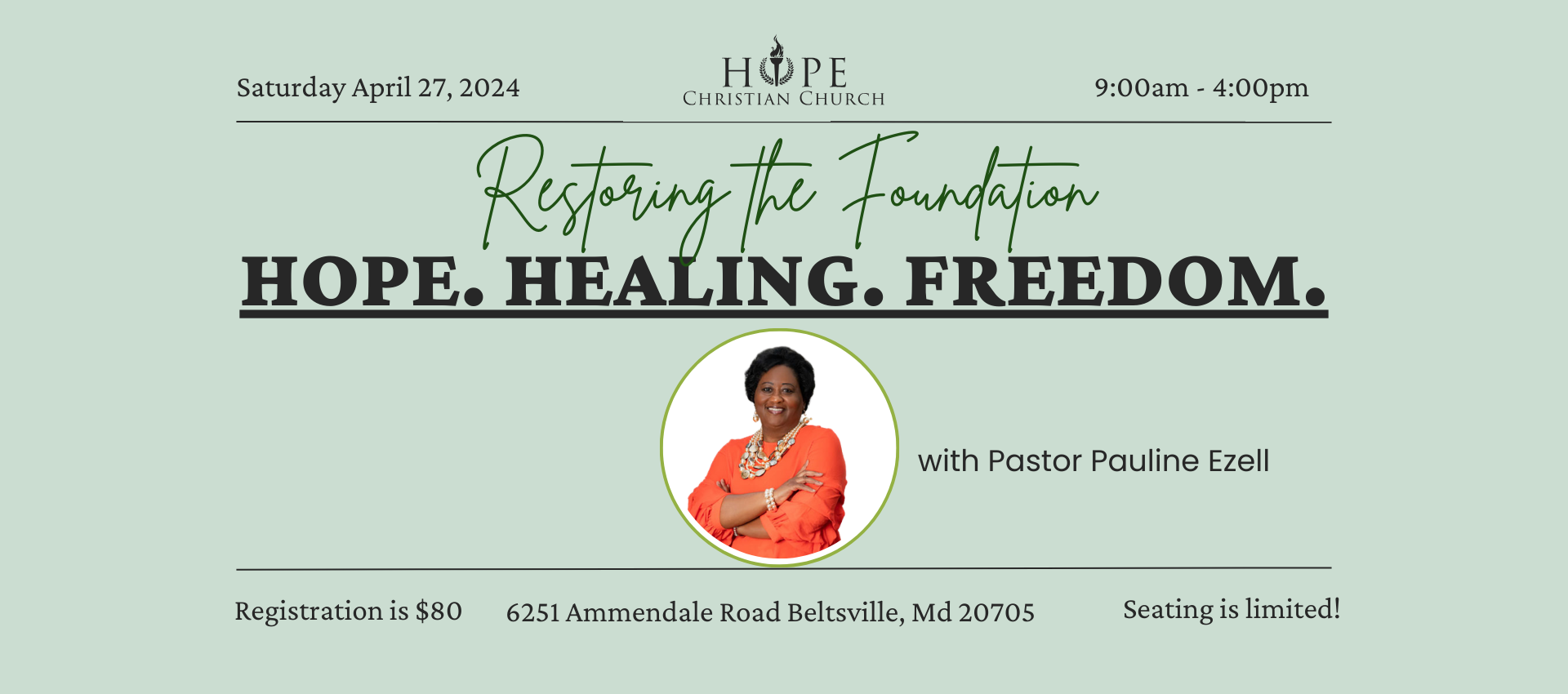 <p><strong>Hope. Healing. Freedom. </strong></p>
<p><strong>April 27 | 9am</strong></p>